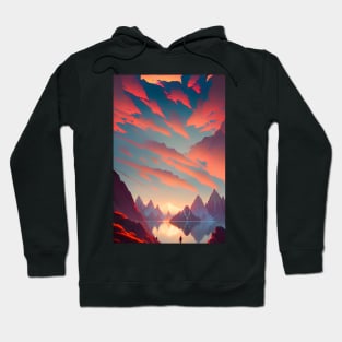 Beautiful Clouds - Mountain Range at Sunset Landscape Hoodie